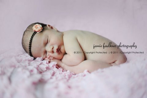 Newborn Baby Headband - Flower Headband - Dainty Pink Flower