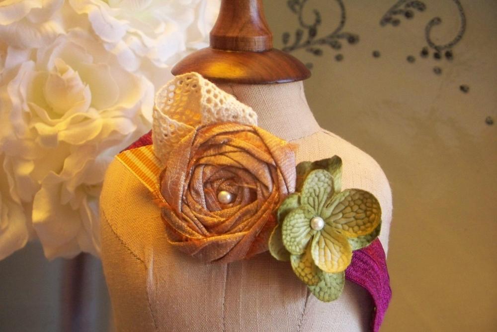 Fall Headbands, Autumn Headband, Big Girl Flower Headband, Baby Flower Headband
