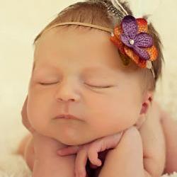 Headbands, Baby Flower Headband, Fall Headband, Baby Girl Headbands, Purple Orange and Green Headband