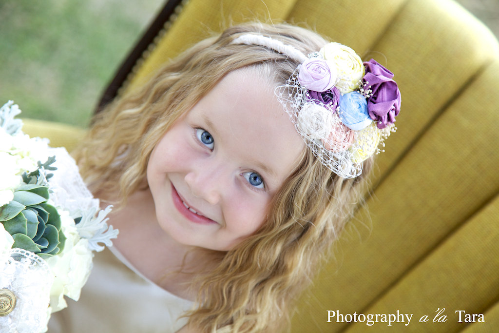 Wedding Flower Girl Headband, Flower Girl Headbands, Bridal Head Piece, Bridal Party Flower Girl
